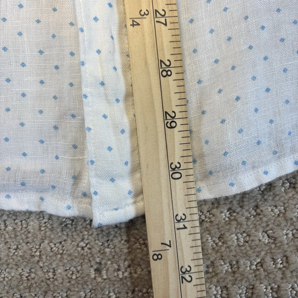 Daniel Hechter Shirt‎ MENS 2XL 100% Linen Blue Dots Short Sleeve Button Down - Picture 4 of 7